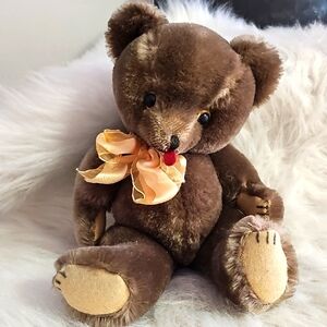 Vintage Brown Teddy Bear. I‎ think from Germany, Hand Made Jointed.